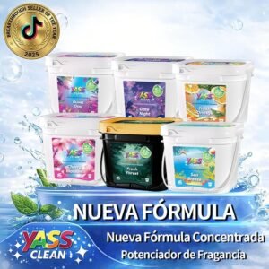 Yass Clean Perlas Aromáticas para Lavado – Nueva Fórmula Mejorada, 2.5 L / 1.8 kg, Fragancia Duradera, Apto para Piel Sensible, Nanotecnología para Liberación Lenta, Bolsa Específica Incluida